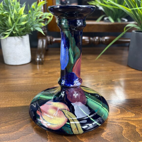 Vintage Candle Holder Royal Stanley Jacobean Hand Painted Pottery Candle Stick - Picture 12 of 15